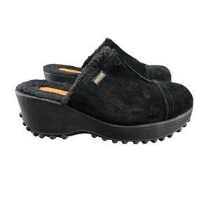 Rohde Womens Black Suede Slip-On ClogsMules Size 9.5 US / 40 EU